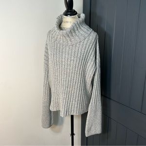 Topshop Bell Sleeve Chunky Knit Turtleneck Sweater